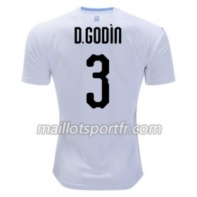 Maillot de Foot Uruguay D.Godin 3 Exterieur Coupe du monde 2018